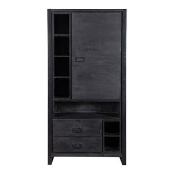 Mangohouten Kast Kelvin 100 Zwart, Verzenden, Nieuw