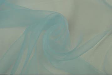 15 meter organza stof - Baby blauw, Blauw, 120 cm of meer, Ophalen of Verzenden, Polyester