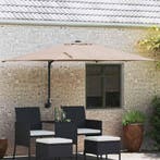 vidaXL Tuinparasol Taupe 248,5 x 247,5 x 160 cm Polyester en, Verzenden, Nieuw, 2 tot 3 meter