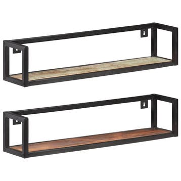 vidaXL Wandschappen 2 st 80 cm massief gerecycled hout, Huis en Inrichting, Verzenden, Nieuw