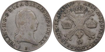 1/4 Kronentaler, daalder 1795 B Haus Habsburg Franz Ii (i..., Verzenden
