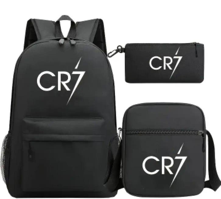 School tas CR7, Sieraden, Tassen en Uiterlijk, Tassen | Schooltassen, 30 tot 40 cm, 40 tot 50 cm, Zwart, Nieuw, Rugtas, Verzenden