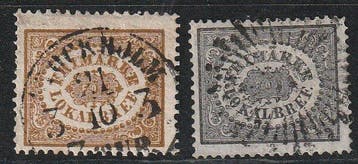 Zweden 1856/1862 - Lokale uitgiften - Michel 6, 13, Gestempeld