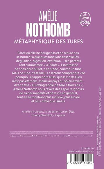 Métaphysique des tubes 9782253152842 Amélie Nothomb, Verzenden, Zo goed als nieuw, Amélie Nothomb