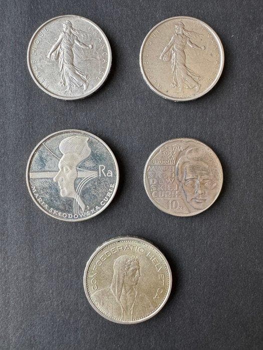 Europa. Lotto di 5 monete in Argento (Zonder minimumprijs), Postzegels en Munten, Munten | Europa | Niet-Euromunten