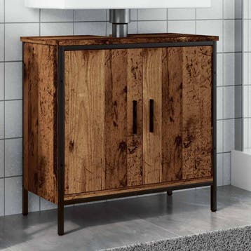vidaXL Wastafelkast 60x30x60 cm bewerkt hout oud houtkleurig, Verzenden, Nieuw