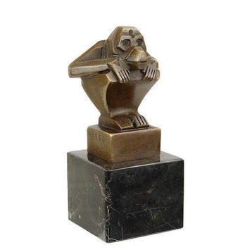 Figuur - Affe aus Bronze im Kasimir Brau Stil - Vintage