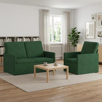 vidaXL Bankstel 2 pcs Jungle Groen Katoen Stof, Verzenden, Nieuw, Metaal, Minder dan 150 cm
