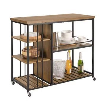 Serveerwagen Industrieel – 5 Planken MDF en Metaal, 110 cm, Verzenden, Nieuw