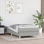 vidaXL Boxspring bed 90x200 cm stof lichtgrijs, Huis en Inrichting, Slaapkamer | Bedden, 90 cm, Eenpersoons, Verzenden, Nieuw