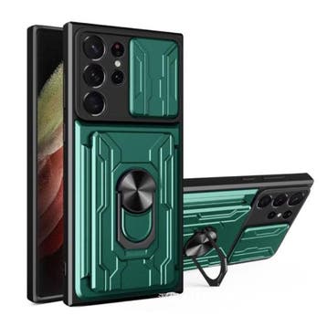 Samsung Galaxy S23 Ultra - Card Slot Hoesje met Kickstand en, Verzenden, Nieuw