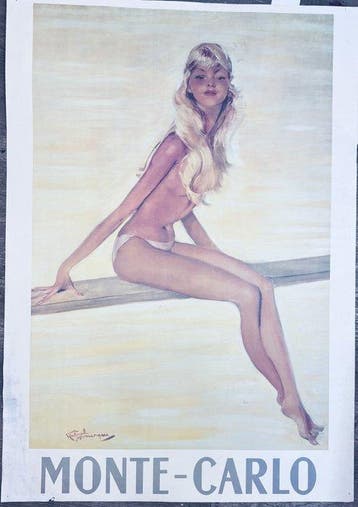Jean Gabriel Domergue - Affiche Ancienne Monte-Carlo -