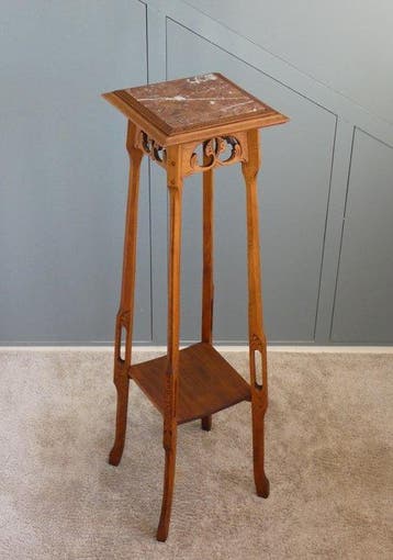 Plantentafel - Franse Bijzettafel met Marmeren blad (111 cm)