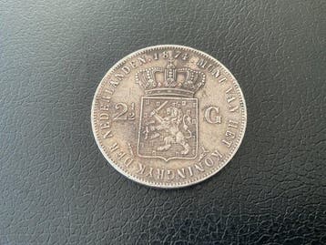 Nederland. Willem III. 2 1/2 Gulden 1874 (Zonder