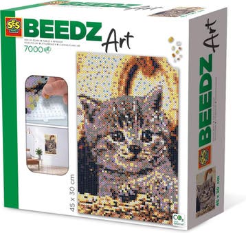 SES Beedz Art - Poes - Kat - 7000 strijkkralen - kunstwerk, Ophalen of Verzenden, Nieuw