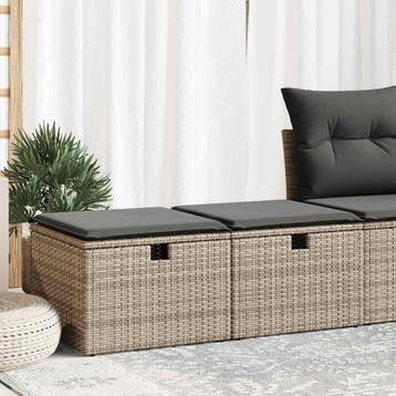 vidaXL 2-delige Loungeset met kussens poly rattan acacia, Verzenden, Nieuw, Loungeset
