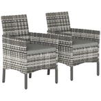 2-delige Set Tuinstoel Polyrattan Tuinmeubilair Met 2 Fauteu, Tuin en Terras, Verzenden, Nieuw