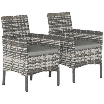 2-delige Set Tuinstoel Polyrattan Tuinmeubilair Met 2 Fauteu, Verzenden, Nieuw