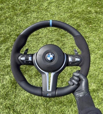 BMW stuur leder alcantara 12h markering blauw M Stitching, Auto-onderdelen, Besturing, Nieuw, BMW