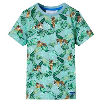 vidaXL Kindershirt 128 gemêleerd lichtgroen, Verzenden, Nieuw