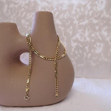 Gouden gesloten Figaro schakelketting, Ophalen of Verzenden, Gebruikt, Goud, Goud