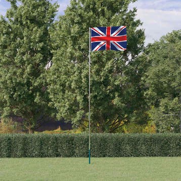 vidaXL Vlag met vlaggenmast Verenigd Koninkrijk 5,5 m, Diversen, Verzenden, Nieuw
