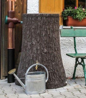 Houtlook regenton 250 liter Boomstam, Nieuw