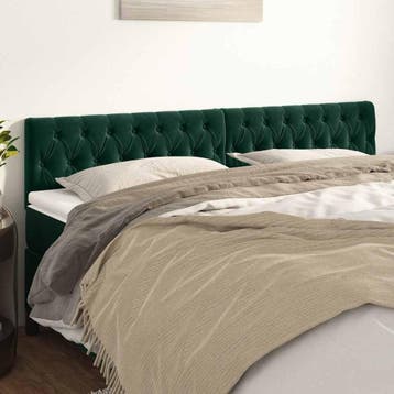 vidaXL Hoofdborden 200x7x78/88 cm fluweel donkergroen, Verzenden, Nieuw, Groen, Stof
