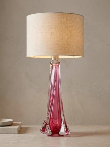 Val Saint Lambert - René Delvenne - Lamp - Kristal - Rose