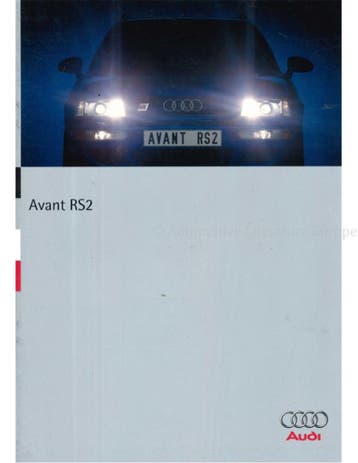 1995 AUDI RS2 AVANT BROCHURE DUITS, Nieuw, Audi, Author
