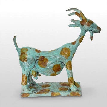 Abdoulaye Derme - sculptuur, Biquette - 21 cm - Brons