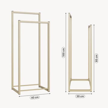 Kledingrek Holtalen 100x40x30 cm camel [en.casa], Huis en Inrichting, Kasten | Kledingkasten, Verzenden, Nieuw