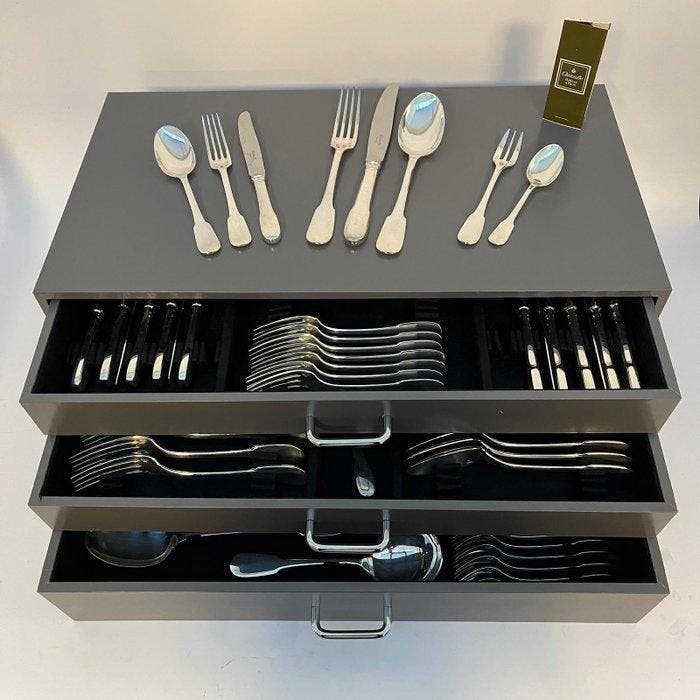 Christofle model Cluny - Bestekset (71) - Verzilverd, Antiek en Kunst, Antiek | Meubels | Tafels