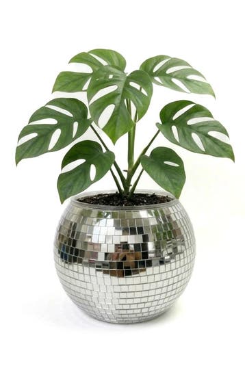 KIMU® Discobal Plantenpot Ø 16 cm Spiegeltjes Bloempot Bakje, Ophalen of Verzenden, Nieuw, Feestartikel, Carnaval