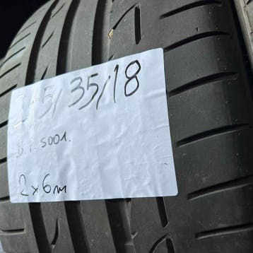 2 x Bridgestone Potenza S001 245-35-18 Zomerbanden 6mm, Auto-onderdelen, 18 inch, Ophalen of Verzenden, Band(en), Personenwagen