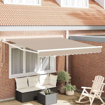 vidaXL Handmatige Zonnescherm 3,5 x 2,5 m Beige 100%, Verzenden, Nieuw