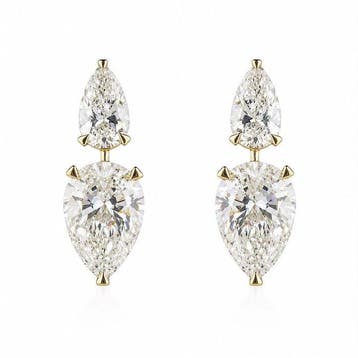 Oorbellen - 18 karaat Geel goud - 6.60ct. tw. Diamant, Nieuw