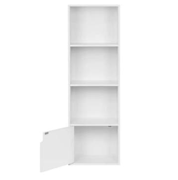 Staande Boekenkast met 4 Compartimenten – Kubus Kast Wit, Huis en Inrichting, Kasten | Boekenkasten, Minder dan 50 cm, Verzenden