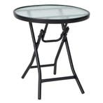 LIVSK Opvouwbare Terrastafel - Gehard Glazen Tafelblad - Sta, Huis en Inrichting, Tafels | Sidetables, Verzenden, Nieuw