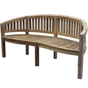 Bananen tuinbank 180 cm rechte rugleuning teak, Ophalen of Verzenden, Nieuw, Teakhout