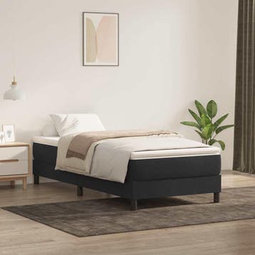 vidaXL Boxspring zonder matras fluweel zwart 90x220 cm, Huis en Inrichting, Eenpersoons, Verzenden, Zwart, Nieuw