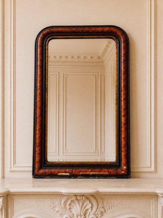 Spiegel - Hout - Napoléon III - H.110cm, Antiek en Kunst, Antiek | Overige Antiek