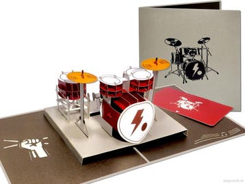 Drumstel pop-up kaart | Zeer gedetailleerde muziek wenskaart, Verzenden, Nieuw