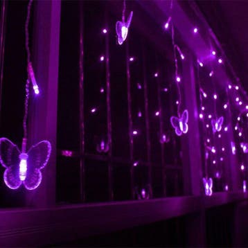Kerst Gordijn Vlinder - 2 Meter - Paars, Ophalen of Verzenden, Nieuw