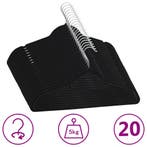 vidaXL 20-delige Kledinghangerset anti-slip fluweel zwart, Kleding | Dames, Verzenden, Nieuw