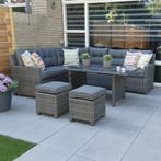 Valencia dining hoek loungeset 5-delig links antraciet, Tuin en Terras, Tuinsets en Loungesets, Ophalen of Verzenden, Nieuw, Wicker