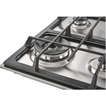 Belling GHU603CI Gaskookplaat 60 cm roestvrijstaal, Witgoed en Apparatuur, Kookplaten, Nieuw, Inbouw, Gas, 4 kookzones