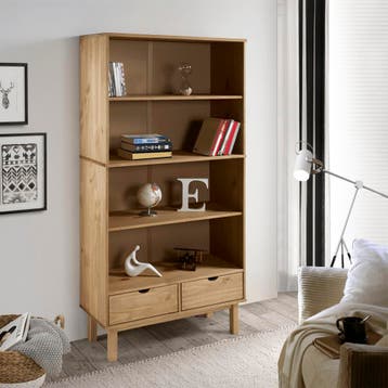 vidaXL Boekenkast OTTA 2 lades massief grenenhout, Minder dan 50 cm, Verzenden, Nieuw, 150 tot 200 cm