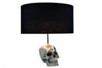 Tafellamp SKULL 44 cm linnen kap zwart - 38320, Ophalen of Verzenden, Nieuw
