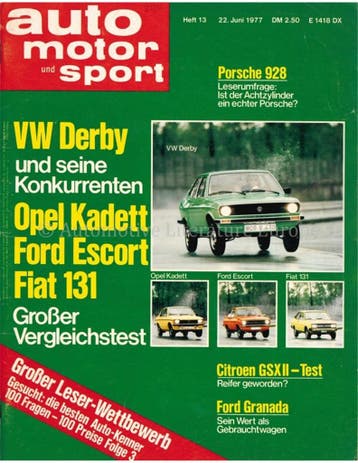 1977 AUTO MOTOR UND SPORT 13 DUITS, Nieuw, Author
